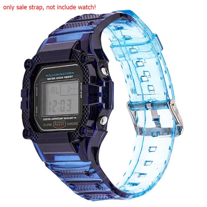 TPU Resin Watch Case and Strap for Casio G-Shock - Replacement Wristband for DW-5600, GW-M5610, M5600 and GLX-5600 Models