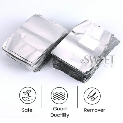 Nail Polish Removal Foil Wraps - 50/100pcs Aluminum Foils with Cotton Pads for Manicure
