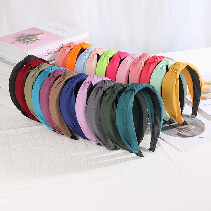 New Knotted Headbands for Women & Girls – Solid Color Hair Bands, Simple Retro Hair Hoop, Makeup Headwear, Hair Accessories