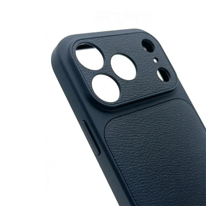 Personalized Initial Leather iPhone Case - Luxury Gold & Silver Monogram Cover with Lens Protection for iPhone 13–17 Series