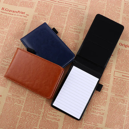 Leather A7 Pocket Planner - Small Business Diary Notebook, Office and School Stationery with Notepad for Memos