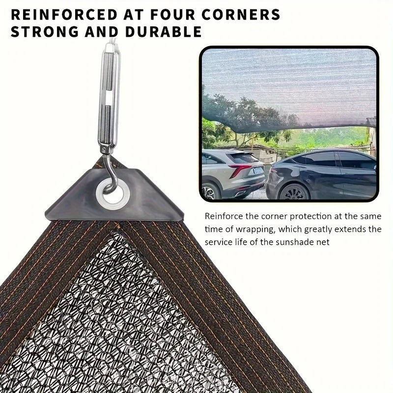 Easy Install Black Sunshade Net – UV Protection Shade Cloth for Balcony, Courtyard, Pool, Awning & Greenhouse Covering