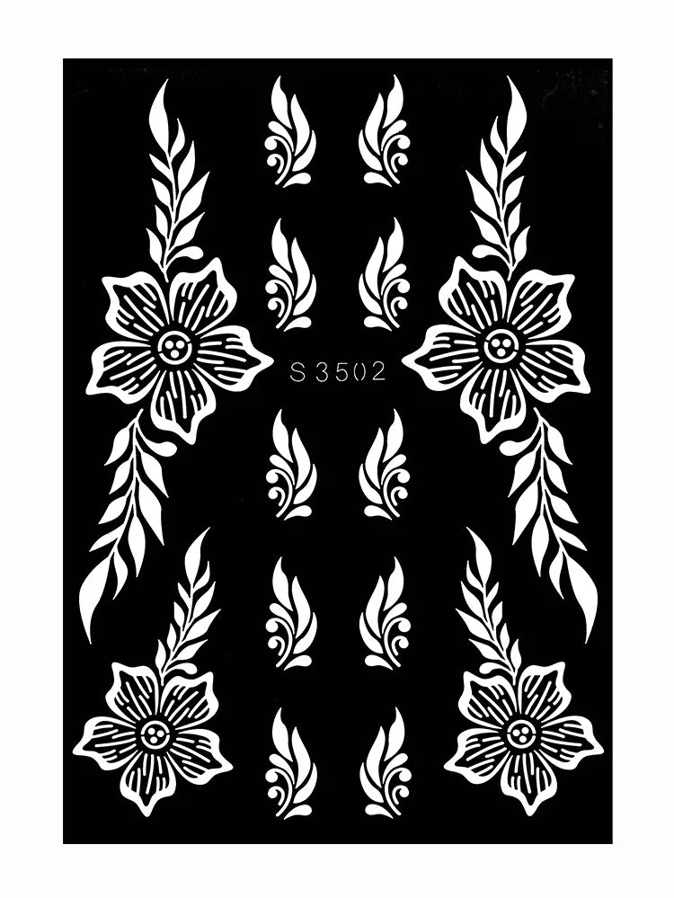 Reusable Henna Stencil Templates for Hand & Body – Floral Tattoo Stencils for Women, Weddings & Festivals Body Art Makeup Tools