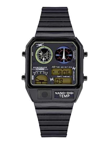 HUMPBUCK Digital Watch for Men – Classic Multifunctional Wristwatch with Temperature, Stopwatch, Dual Time & Calendar