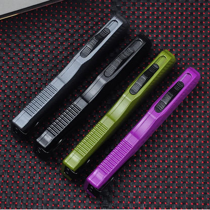 KS9000 OTF Knife – D2 Steel Full/Serrated Blade, Zinc Alloy Handle, Outdoor Hunting & EDC Tool