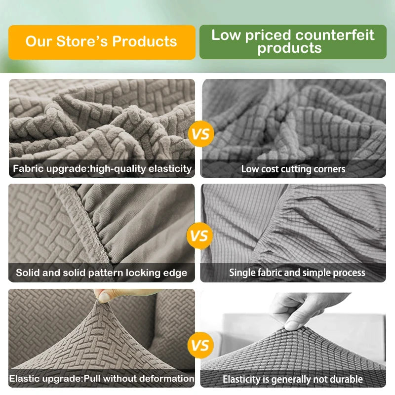 Thick Jacquard Elastic Sofa Seat Cover – Anti-Dust Removable Couch Cushion Protector Slipcover