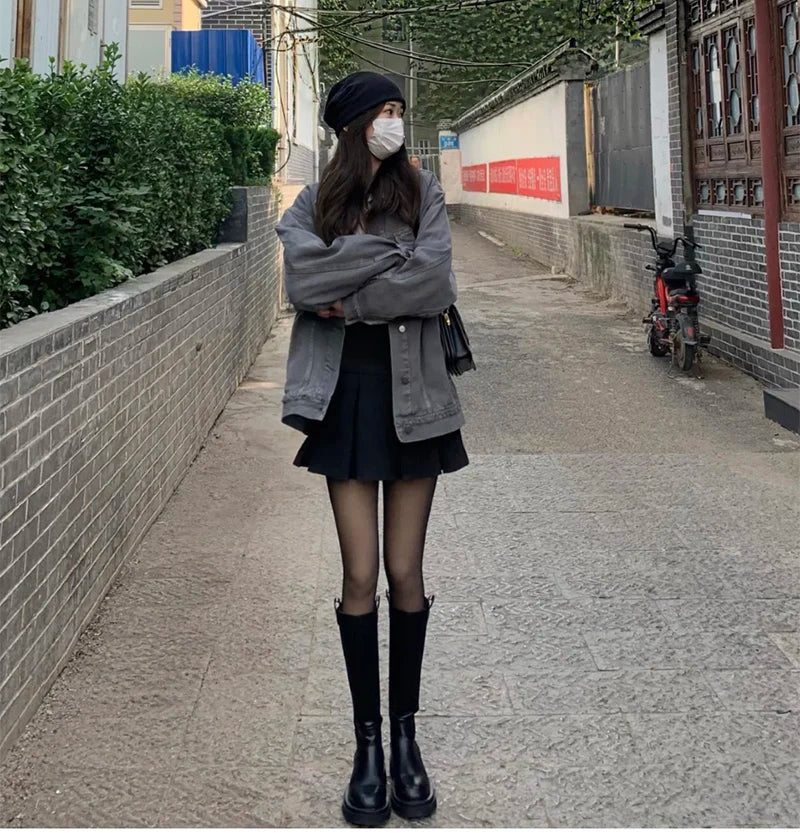 Platform Women's Knight Long Boots – Fashionable Warm Fur Knee-High Booties with Square Heels for Autumn & Winter