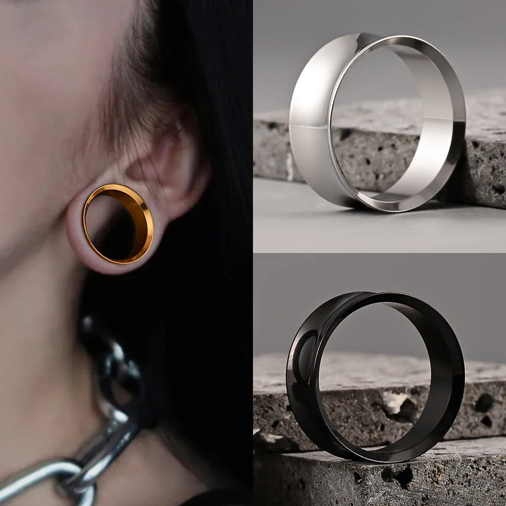 Doearko Stainless Steel Ear Gauges Round Tunnels Plugs Body Jewelry Expander for Women