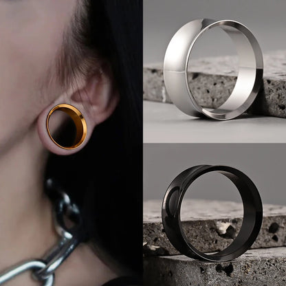 Doearko Stainless Steel Ear Gauges Round Tunnels Plugs Body Jewelry Expander for Women
