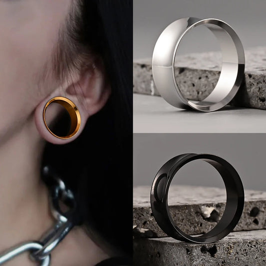 Doearko Stainless Steel Ear Gauges Round Tunnels Plugs Body Jewelry Expander for Women