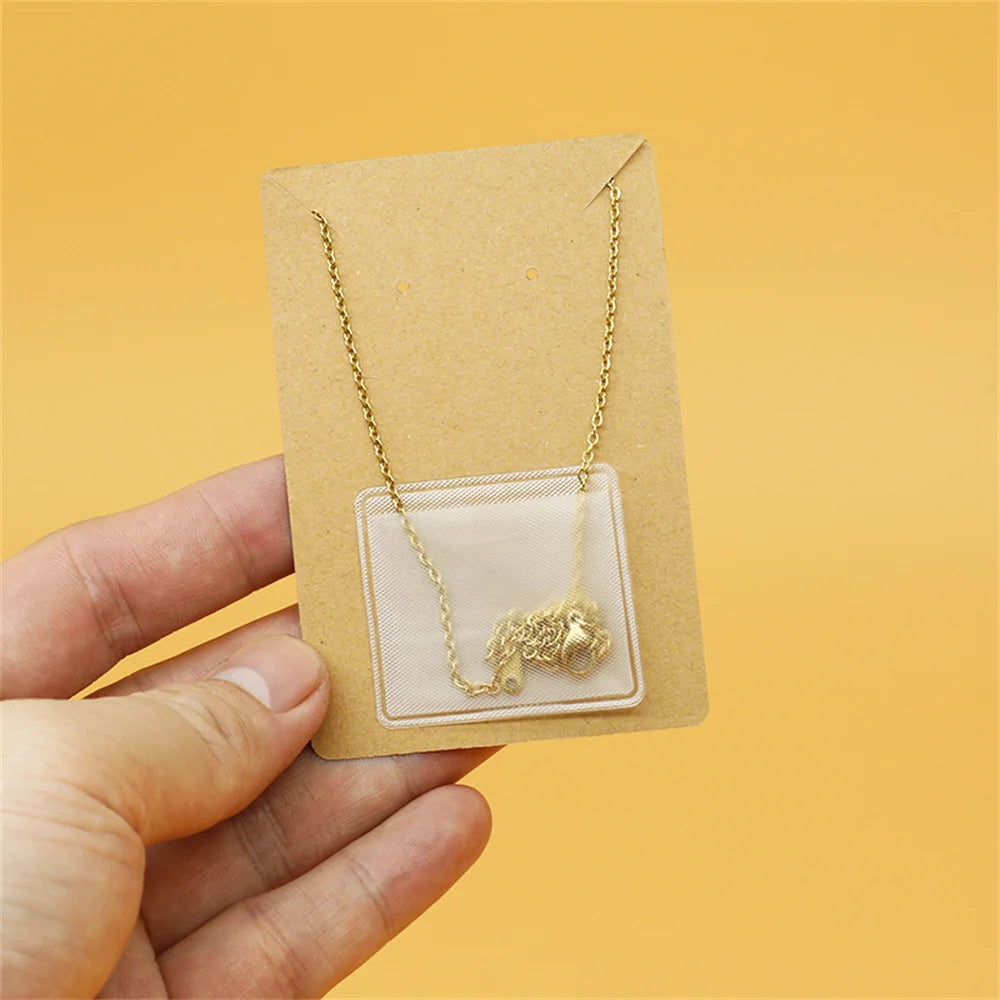 10/50PCS Necklace Chain Adhesive Pouch – Jewelry Display Card Bags for Small Business Packaging Supplies