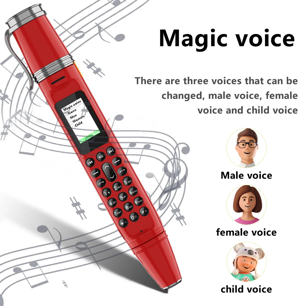 SERVO BM111 3-in-1 Magic Voice Pen Phone – Portable Dual SIM Mobile, Bluetooth Dial Recorder, and Original Telephone Device