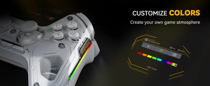 Interactive Screen Wireless Gaming Controller – Hall Effect Stick, RGB Light, 1800mAh, Charging Dock, Compatible with Switch/PC/iOS/Android