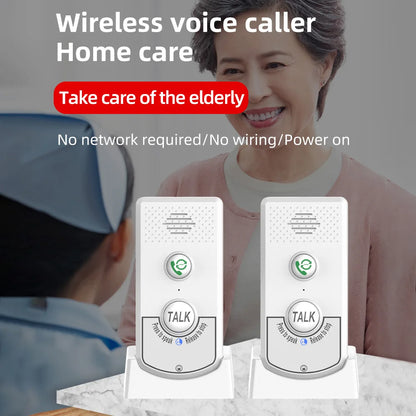 2-Pack H8-2T Wireless Intercoms — Long-Distance Portable Home Voice Intercom for Elderly Communication