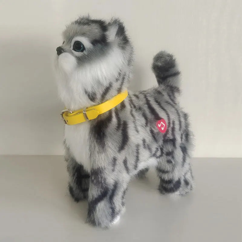 Robot Cat Electronic Plush Toy - Singing, Walking Electric Kitten with Leash Control, Music Pet for Kids