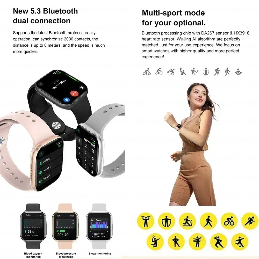 2025 DT 10 Smart Watch – 2.01" AMOLED, 16GB, Music, 3D Surround, BT Call, Waterproof Smartwatch for Men & Women
