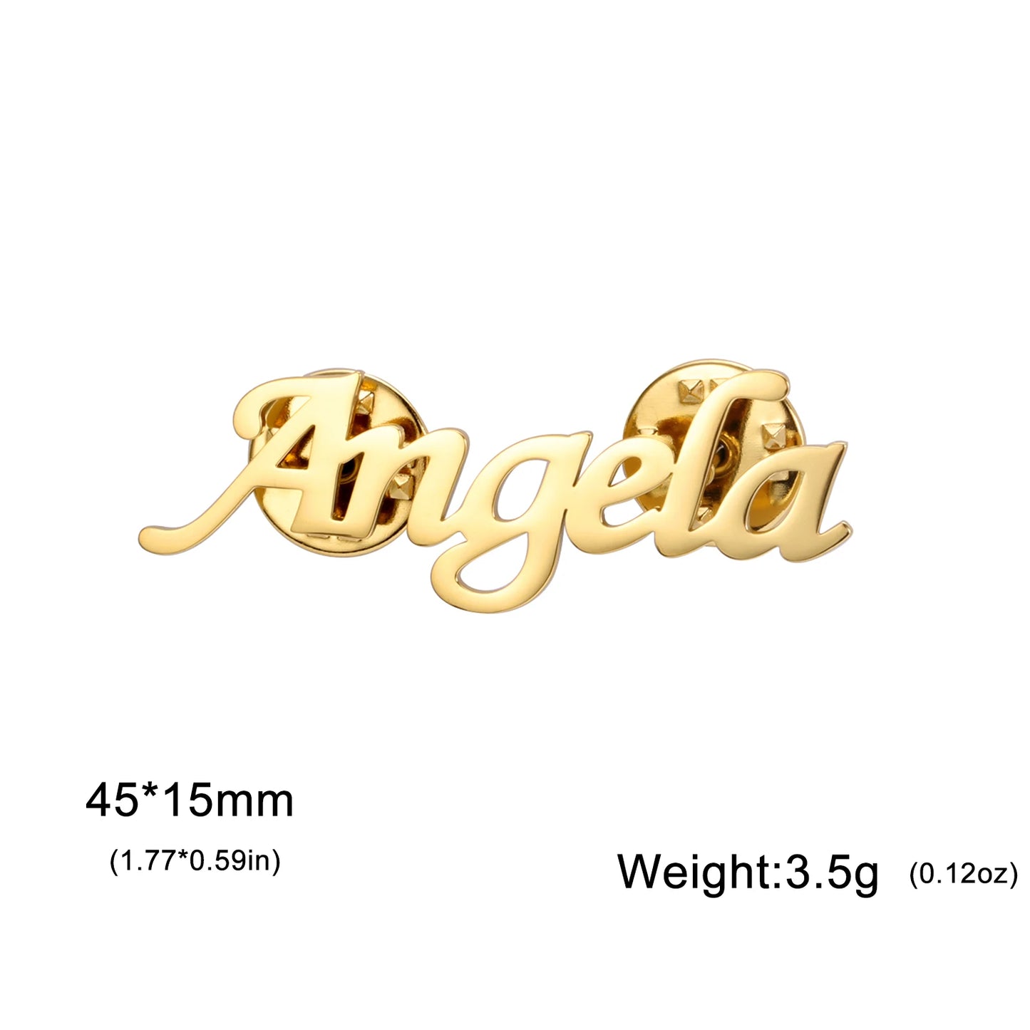 Sipuris Custom Name Brooch - Stainless Steel Trendy Pins for Women & Men, Nameplate Jewelry, Valentine's Day Gift
