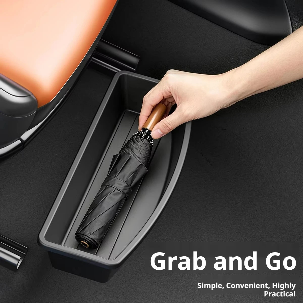 Universal Car Under-Seat Storage Box - ABS Anti-Slip Front Seat Drawer Organizer