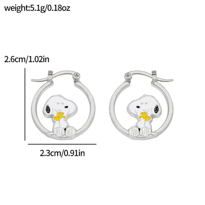 Snoopy Dog Earrings - Cute Puppy Cartoon Jewelry for Women, Anime Lover Holiday Gift
