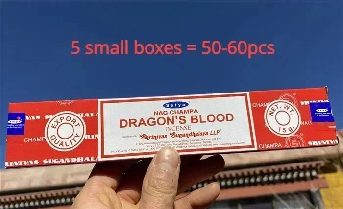 5BOX NAG Champa Indian Incense Set – Satya Handmade Sticks with 6 Aromatic Scents for Home & Meditation