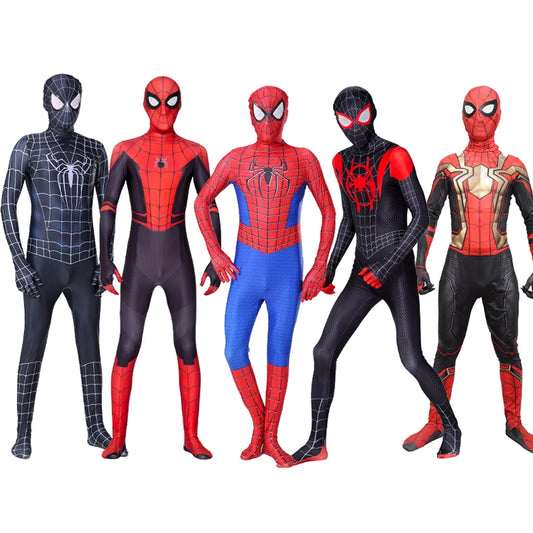 Adult Spiderman Cosplay Costume – Superhero Zentai Jumpsuit with Headgear for Men & Women, Halloween & Carnival Outfit