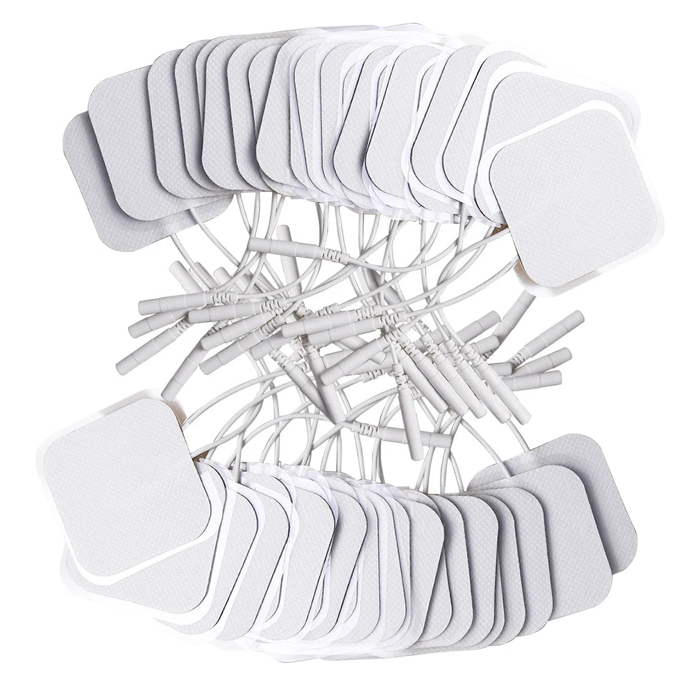 100/50pcs 5x5cm Muscle Stimulator Electrode Pads – Self-Adhesive Non-Woven Replacement for TENS Therapy Machines