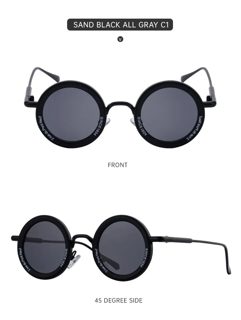 Round Steampunk Sunglasses — Vintage Punk Retro Fashion Glasses for Men & Women