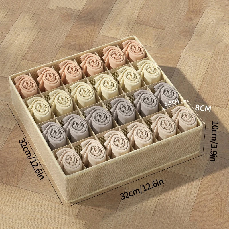 Foldable Underwear Storage Box – Non-Woven Organizer for Panties, Bra, Socks, Clothes Separator for Bedroom Drawers & Wardrobe