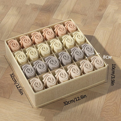 Foldable Underwear Storage Box – Non-Woven Organizer for Panties, Bra, Socks, Clothes Separator for Bedroom Drawers & Wardrobe