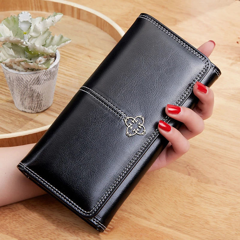 Women’s Leather Long Wallet – Luxury Fashion Purses & Card Holder, Money Bag Handbag for 2022