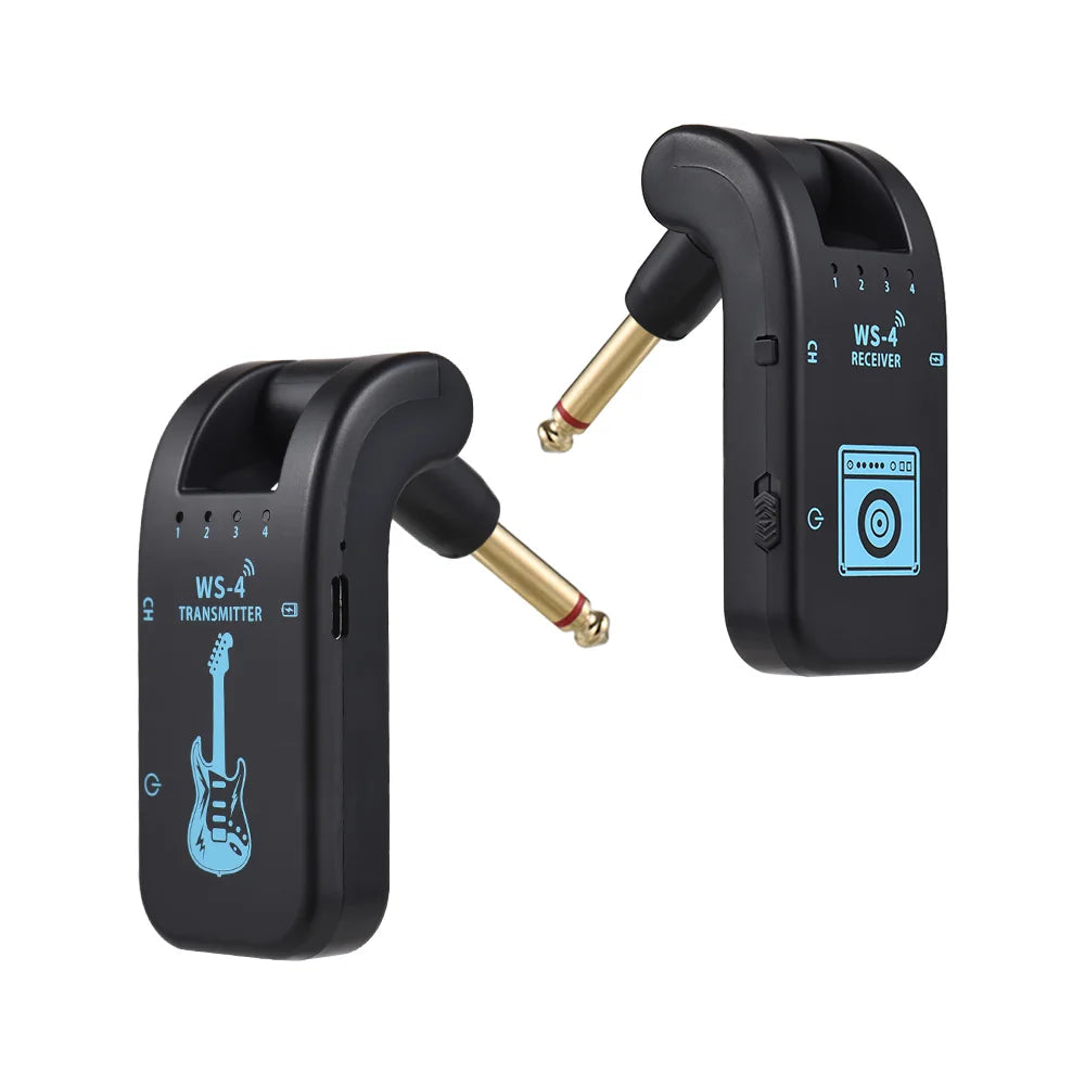 2.4G Wireless Guitar System – Transmitter & Receiver Set for Electric Guitar & Bass, 48K/16bit Real-Time Transmission