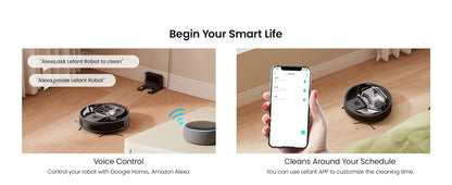 Lefant M320 Robot Vacuum Cleaner with Mop – 6000Pa Suction, 210 Min Runtime, 800ML Dustbin, Carpet Detection