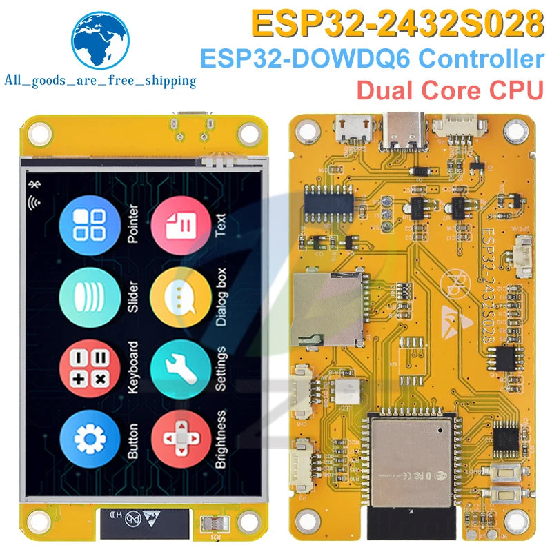 TZT ESP32 LVGL Development Board - 2.8-Inch 240×320 Touchscreen LCD TFT WiFi Bluetooth Smart Display Module