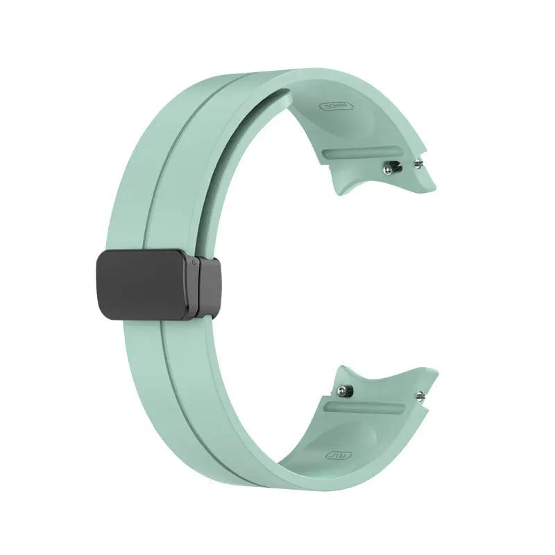 Samsung Galaxy Watch Magnetic Buckle Silicone Strap - Replacement Band for Watch 7/6/5 Pro/5/4 and Classic Models 40mm–47mm