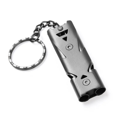 Double Pipe Survival Whistle Keychain – High Decibel Emergency Outdoor Camping Tool 1PC