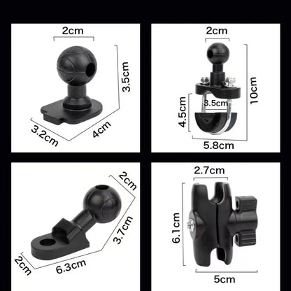 Adjustable Motorcycle Phone Holder with Shock Absorber – 360° Rotating Mobile Mount for Scooter, ATV, Bike
