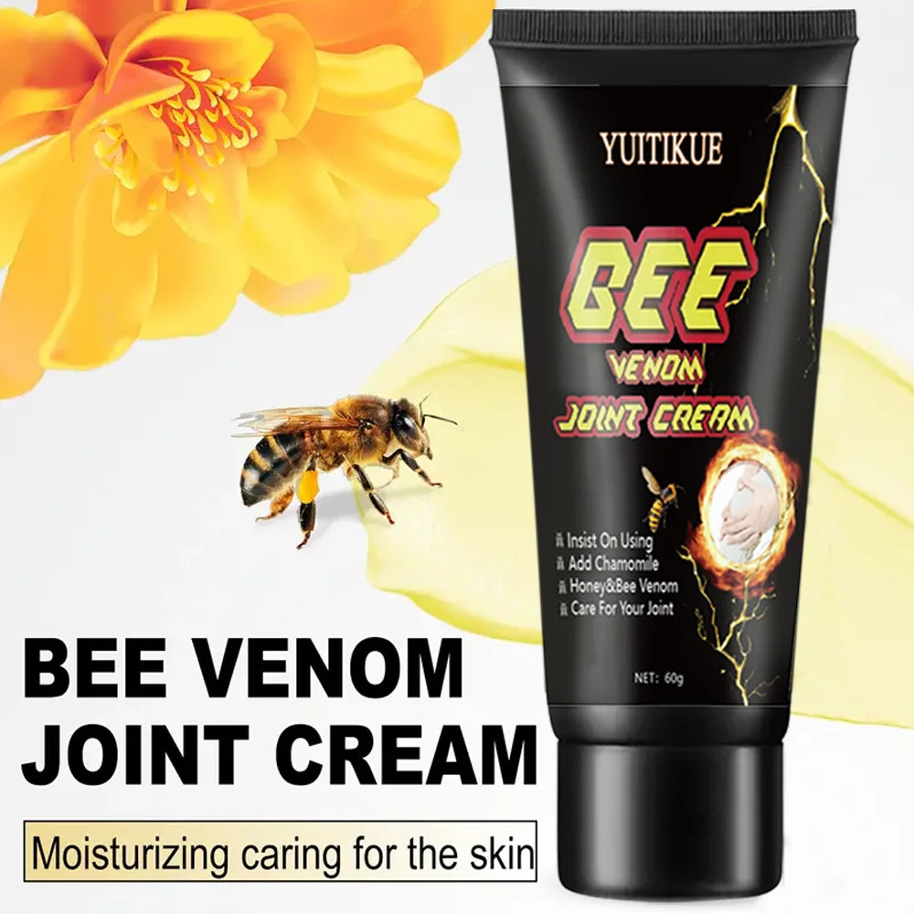 Bee Venom Joint Massage Cream – 60g Warming Moisturizing Balm for Knees, Elbows & Shoulders, Non-Sticky Formula