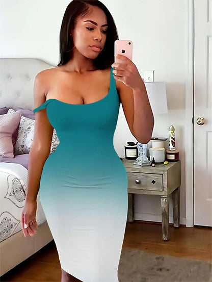 Women's Ribbed Sheath Dress - Elegant Sleeveless Spring Summer Slim Fit Fashion Wear