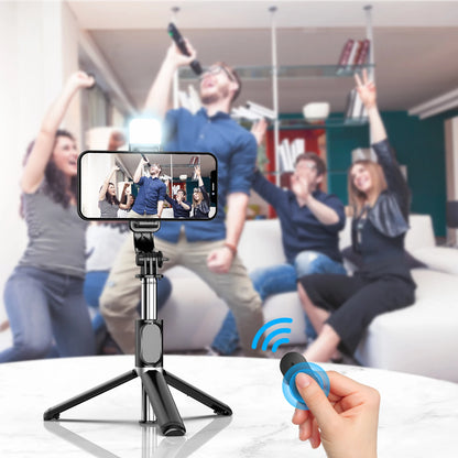 Portable 41 Inch Selfie Stick Phone Tripod: Extendable Stand with Wireless Remote, 360 Rotation - Compatible with iPhone