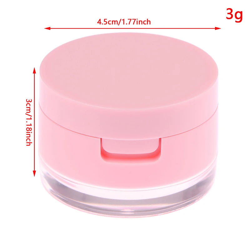 Portable Loose Powder Container – Plastic Cosmetic Sifter Jar with Mirror for Travel Makeup