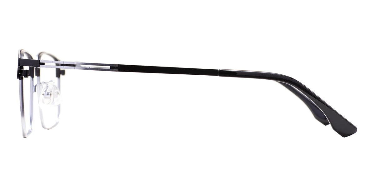 Comfortable Rectangular Men’s Business Glasses – Full Rim Browline Metal Frame for Optical Prescription Lenses