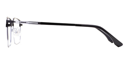 Comfortable Rectangular Men’s Business Glasses – Full Rim Browline Metal Frame for Optical Prescription Lenses