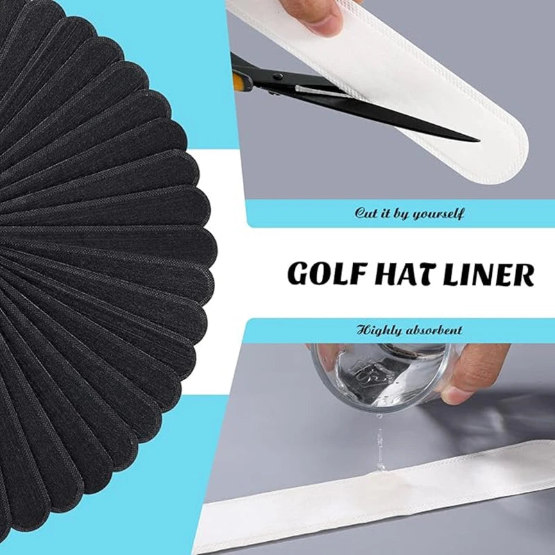 50-10PCS Hat Sweat Absorber Stickers – Summer Cap Liner Bands, Adhesive Sweatband Strips for Visor Hats