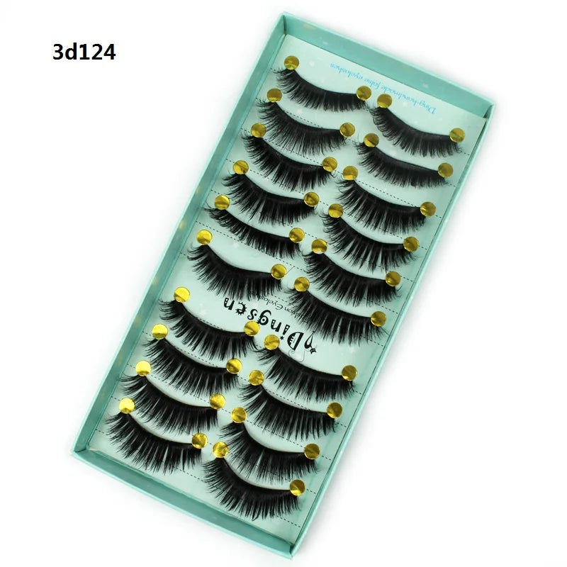 DINGSEN 10 Pairs Handmade Eyelash Fans – Individual False Lashes for Beauty & Makeup, Factory Price
