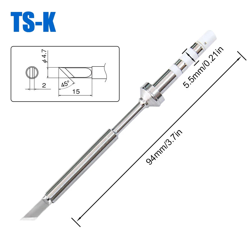 Pine64 TS100 TS101 Soldering Iron Tips – Replacement for Pinecil V2 & TS Series Models, B2 ILS BC2