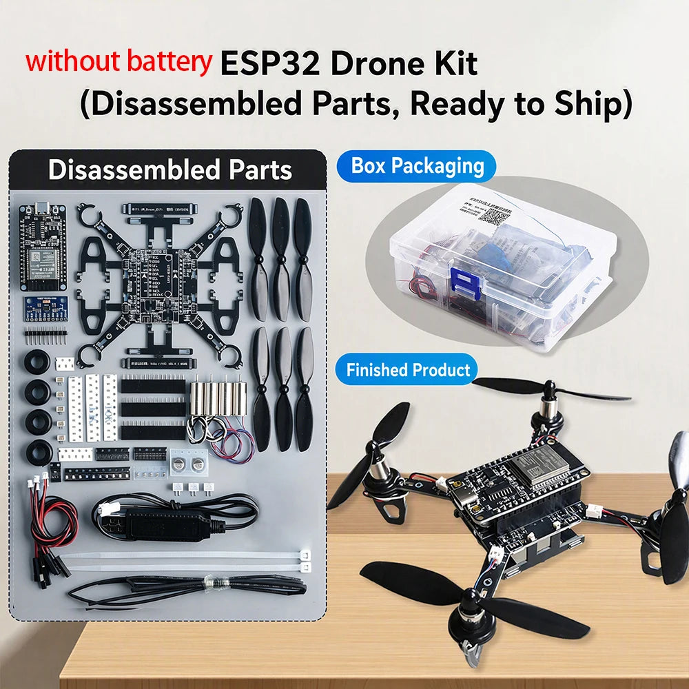 ESP32-S3 Mini Drone Kit - Open-Source DIY Quadcopter with Pre-Tuned PID Flight Controller for Embedded Programming