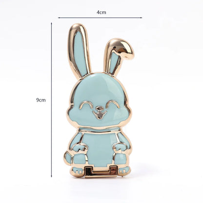 Universal Bunny Phone Ring Holder – 2-in-1 Foldable Cellphone Stand with Cute 3D Rabbit Finger Bracket