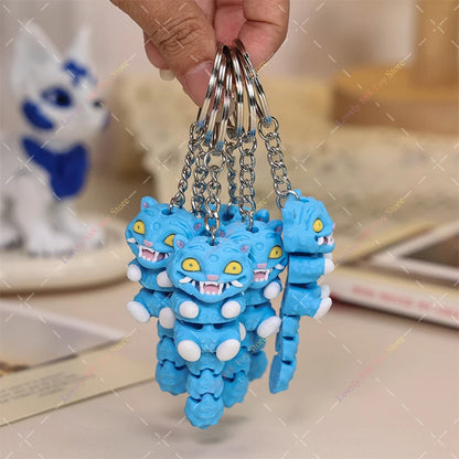 3D Printed Kpop Demon Hunters Flexi Figurine – Derpy Tiger Anime Movie Toy Model Ornament, Collectible Fan Gift