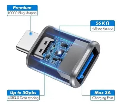 USB 3.0 to USB-C OTG Adapter – Type-C Male to USB 3.0 Female Converter for PC, Laptop, Mac & Xiaomi Smartphones