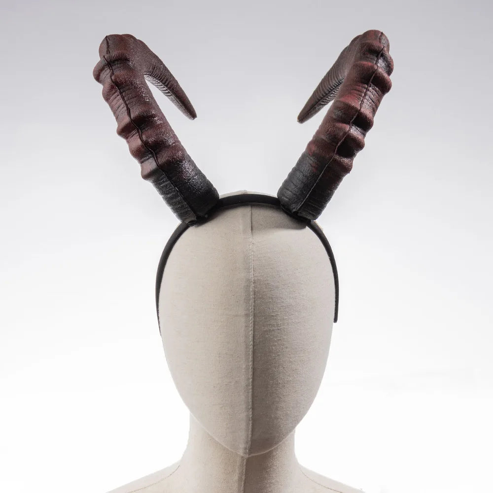 Black & Red Demon Horn Headpiece – Gothic Cosplay Devil Horns for Women, Halloween & Party Costume